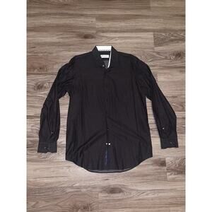 Robert Graham Shirt Mens 16.5 42 Black Micro Geo Long Sleeve Button Down LSET01